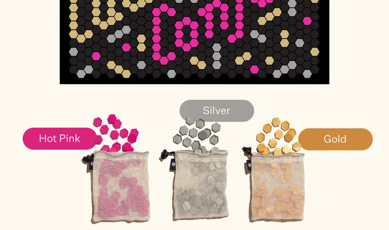 Hot Pink, Silver, Gold