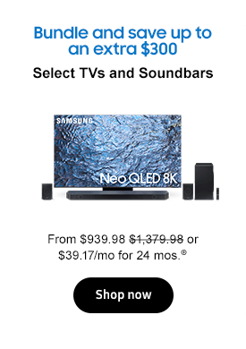 Bundle and save up to an extra $300
Select TVs and Soundbars
From $939.98 $1,379.98 or $39.17/mo for 24 mos.⊕
Shop now