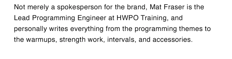 Mat Fraser is the Lead Programming Engineer at HWPO Training