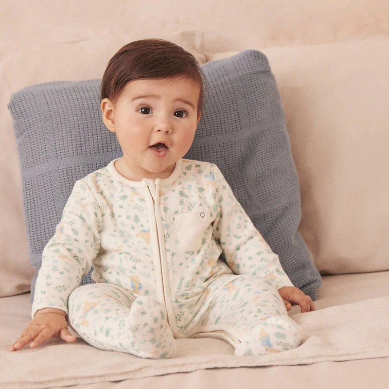 Image of Peter Rabbit Clever Zip Baby Pajamas