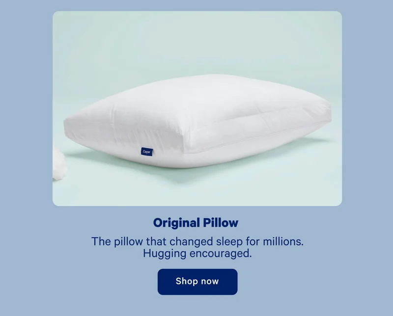 Original Pillow; The pillow that changes sleep for millions. Hugging encouraged.