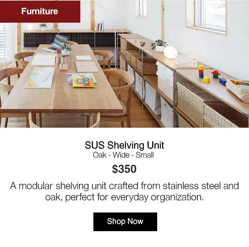 Shop SUS Shelving Unit - Oak - Wide - Small