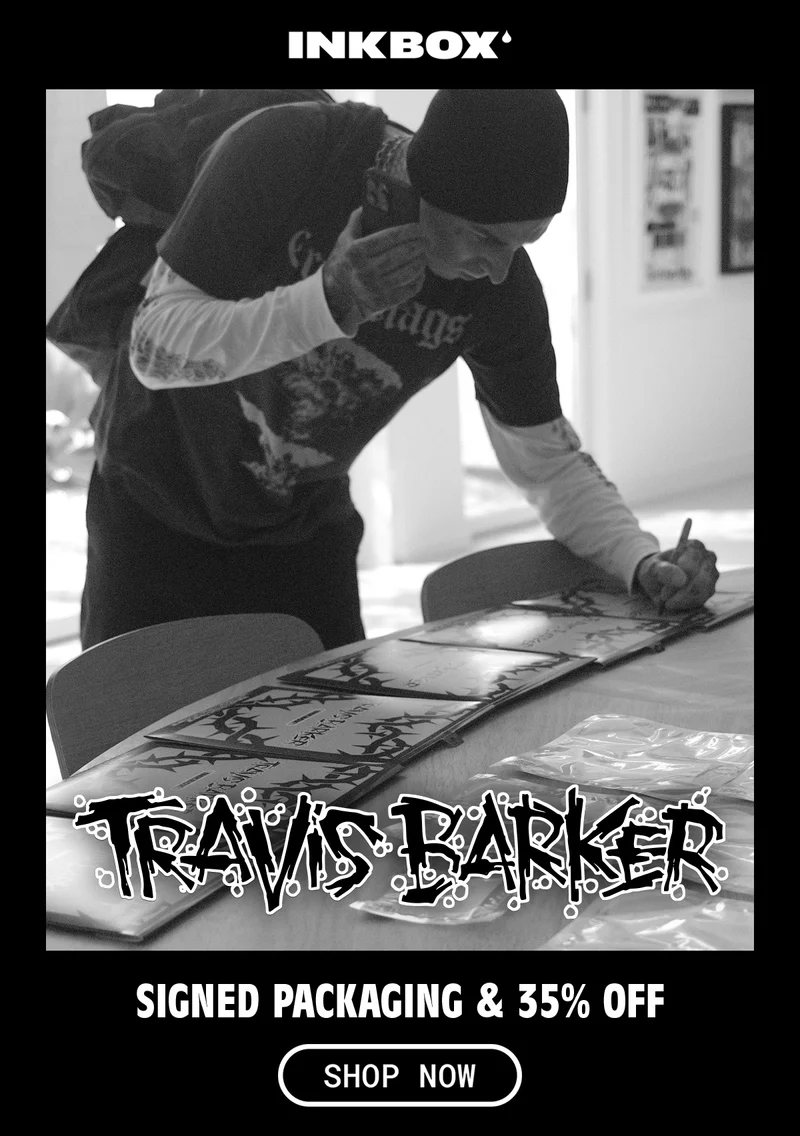 INKBOX Travis Barker Collection - Signed Packaging and 35% Off