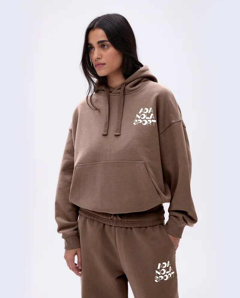 Image of Retro Relaxed Hoodie - Pebble Brown/Marshmallow White
