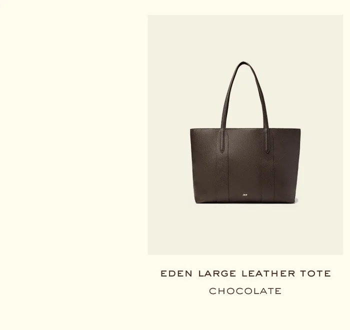 Eden large leather tote chocolate