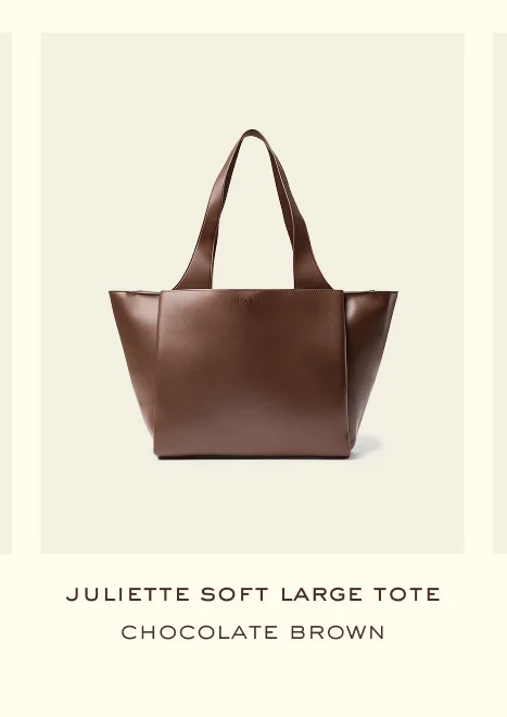 juliette soft large tote chocolate brown