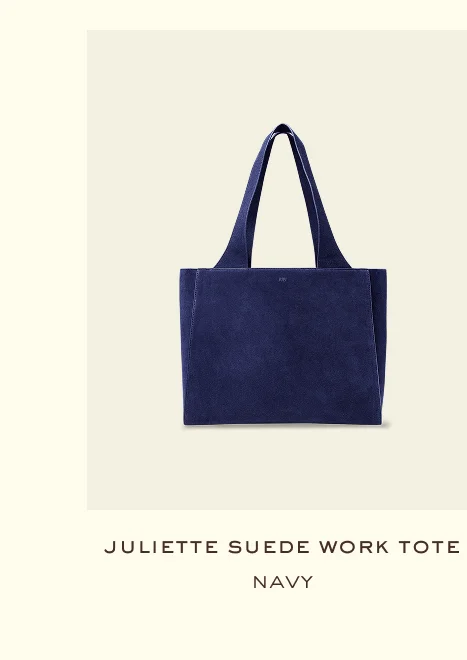 juliette suede work tote navy