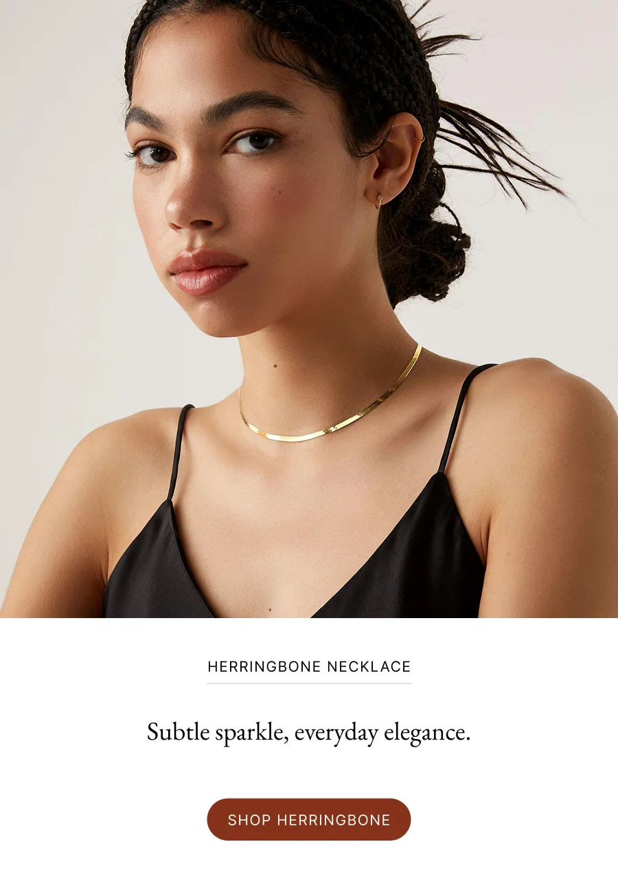 Herringbone Necklace Subtle sparkle, everyday elegance.