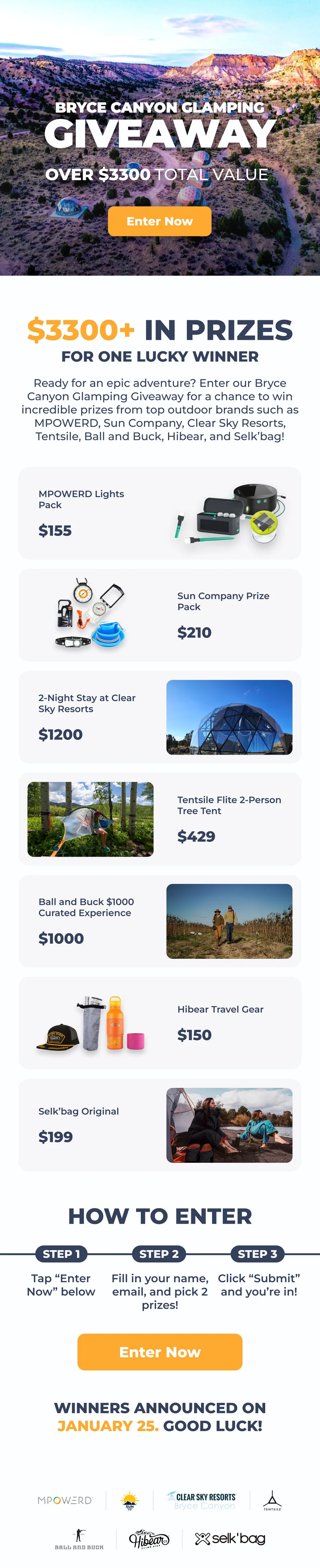 Bryce Canyon Glamping Giveaway