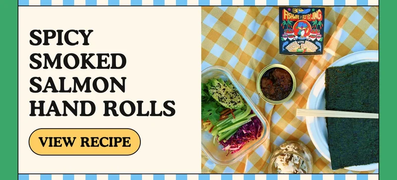 smoked salmon hand rolls