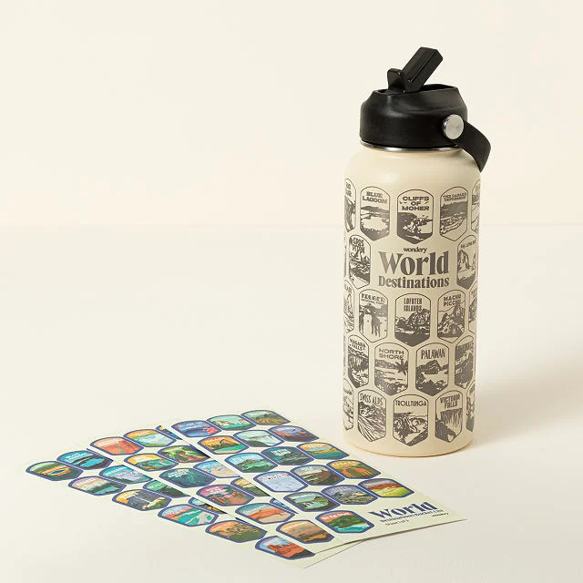 World Destinations Bucket List Bottle