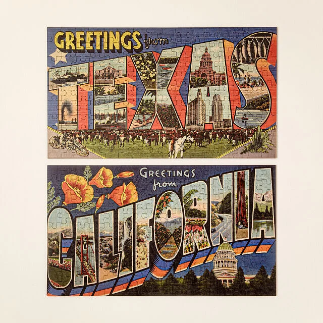 Vintage State Postcard Puzzle