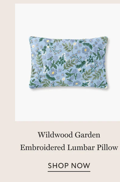 Wildwood Garden Embroidered Lumbar Pillow SHOP NOW