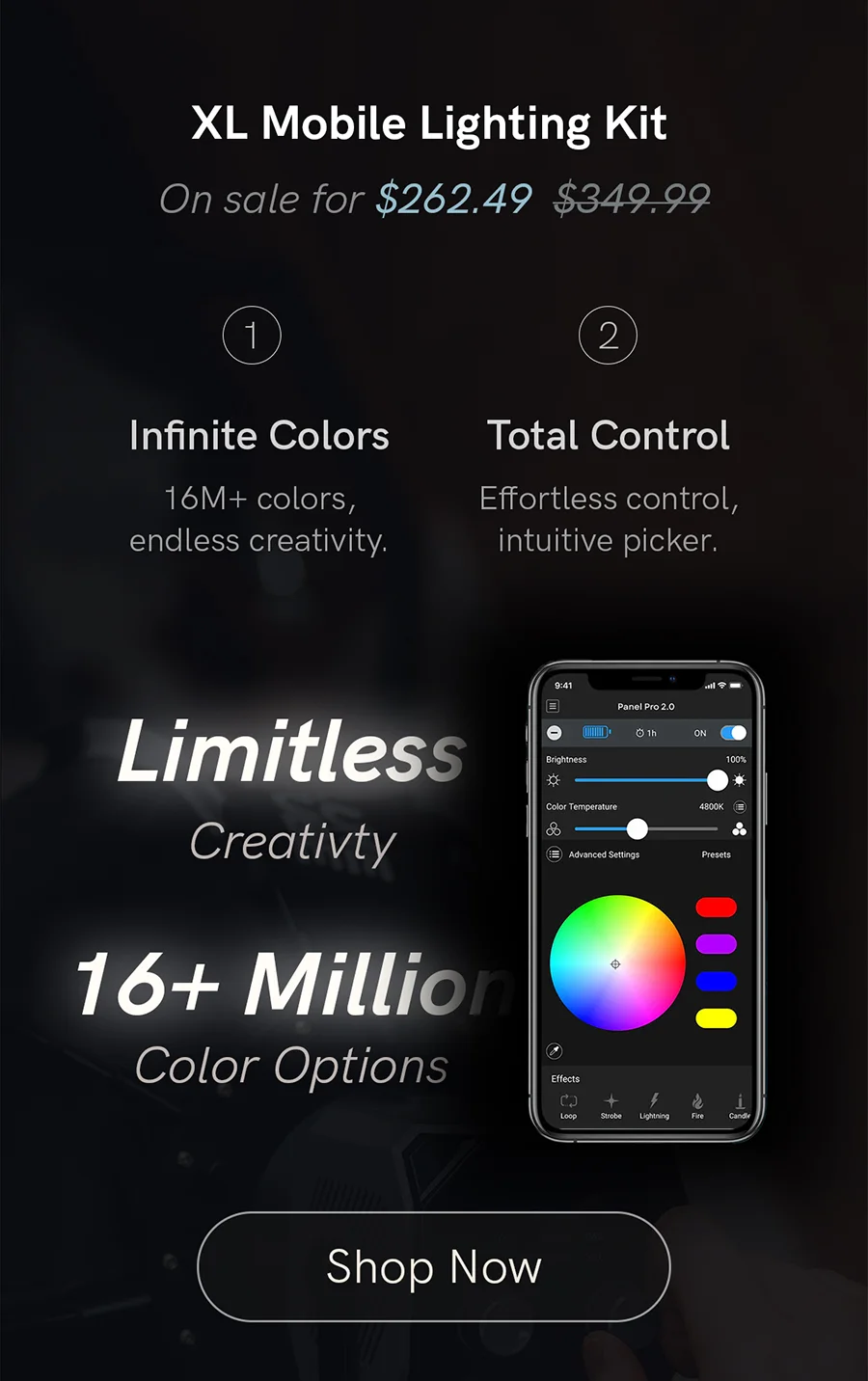 XL Mobile Lighting Kit is now on sale for $262.49.