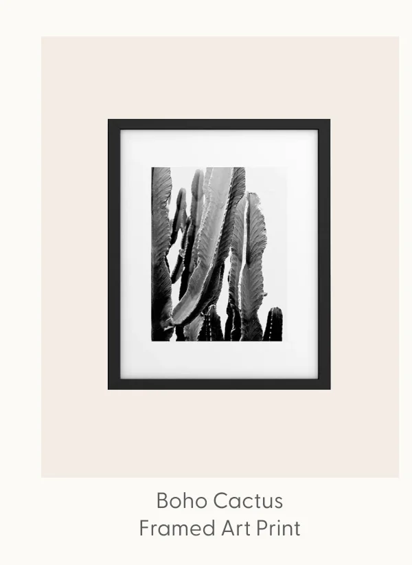 Boho Cactus Framed Art Print