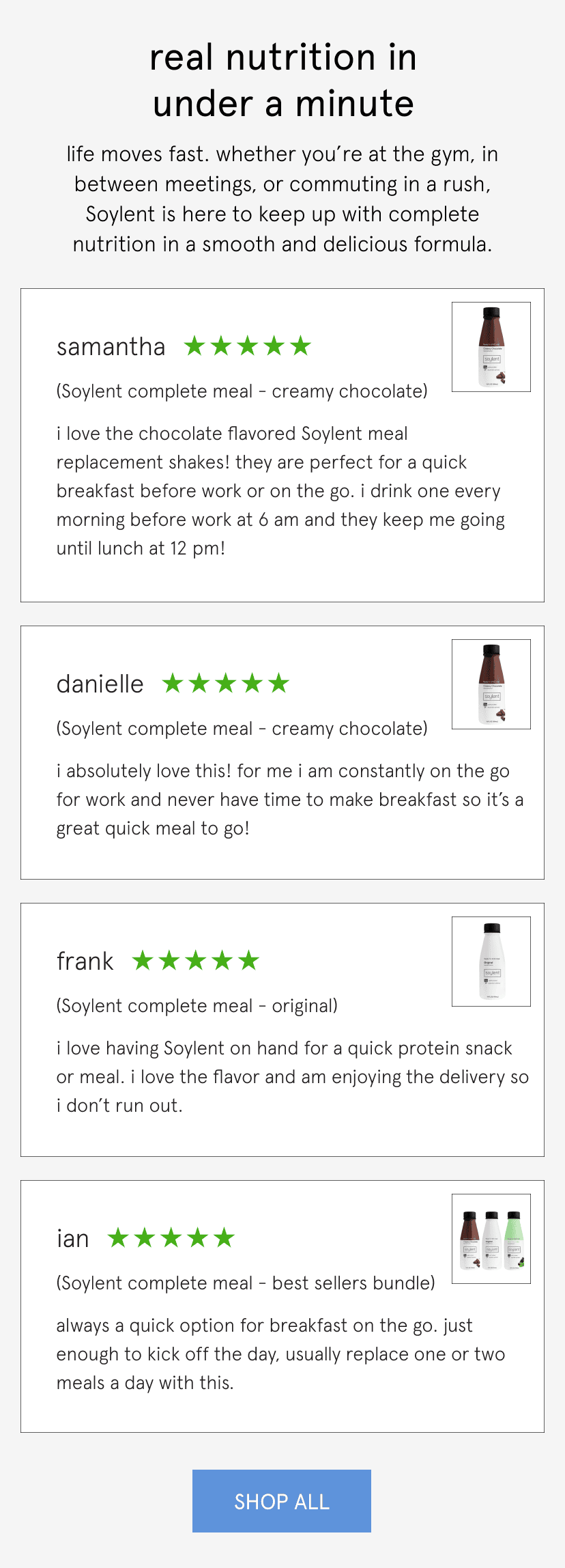 real nutrition in under a minute