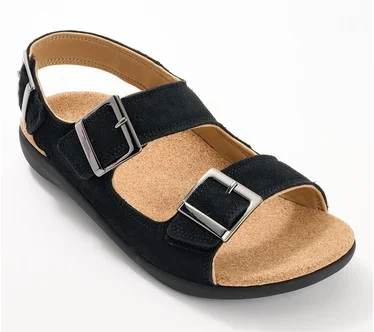 Revitalign Orthotic Adjustable Suede Sandal - Roma Backstrap