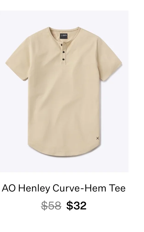 AO Henley Curve-Hem Tee