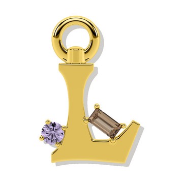 Oni Fine Jewelry Sterling Silver Amare Letter Charm Yellow