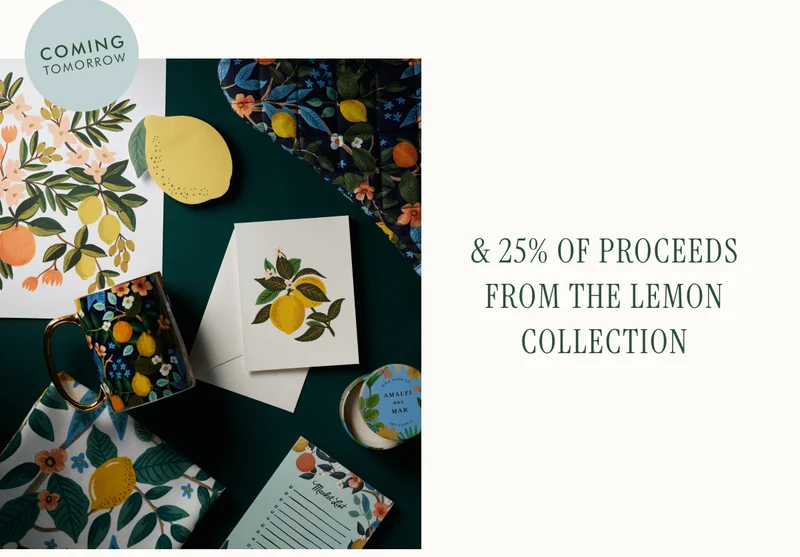COMING TOMORROW | & 25% OF PROCEEDS FROM THE LEMON COLLECTION