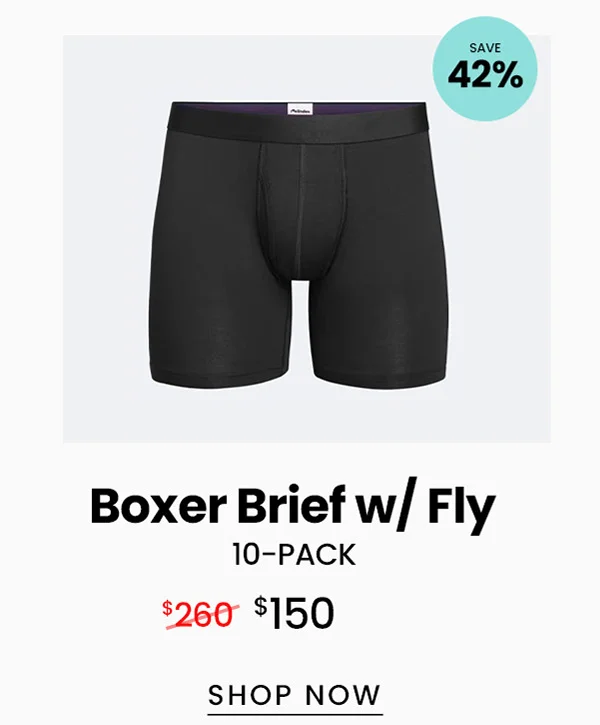 Boxer Brief w/Fly 10-Pack | $150 | Shop Now