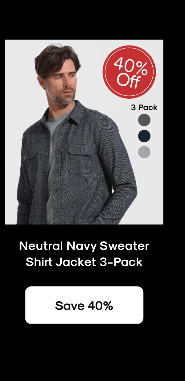 Neutral Navy Sweater Shirt Jacket 3-Pack