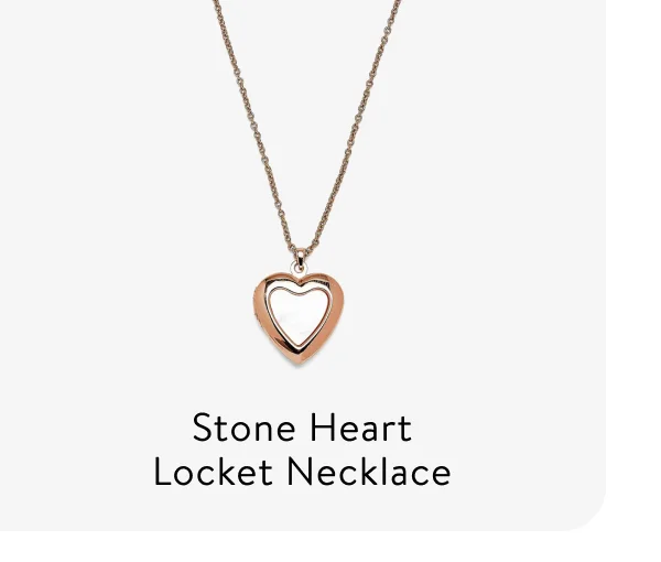 Stone Heart Locket Necklace