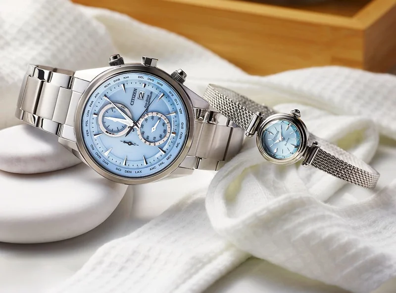 Sport Luxury Light Blue Dial Stainless Steel Bracelet AT8260-51M | Fio Light Blue Dial Stainless Steel Bracelet EG7081-51L