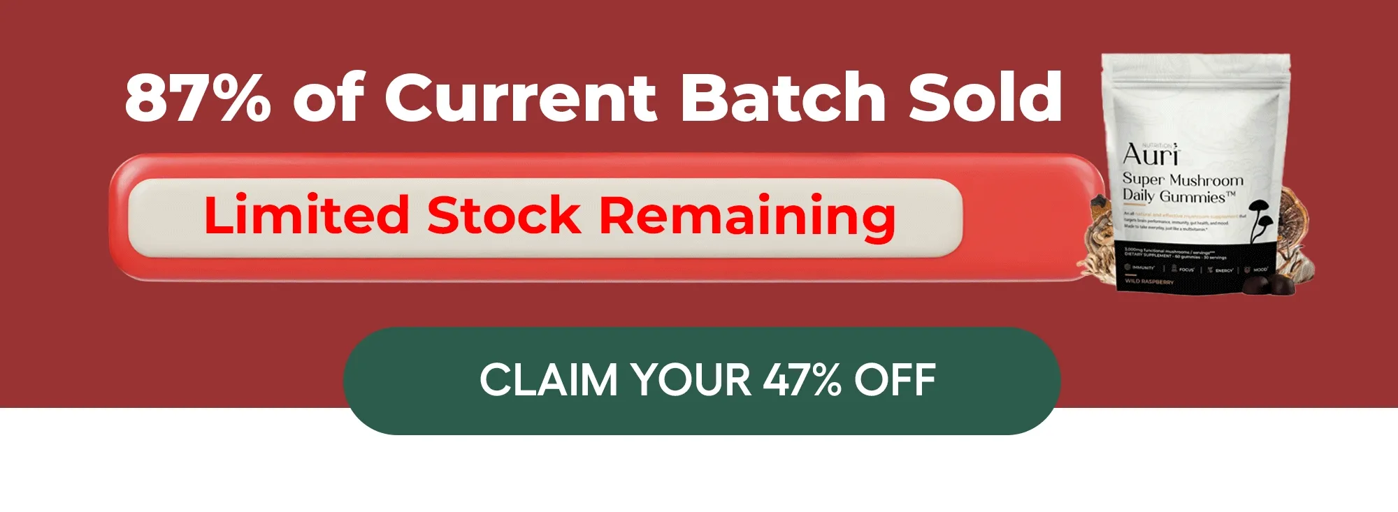 87% of Current Batch Sold. Limited Stock Remaining