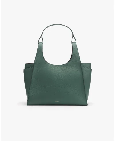 Oversized Double Loop Bag Bottle Green