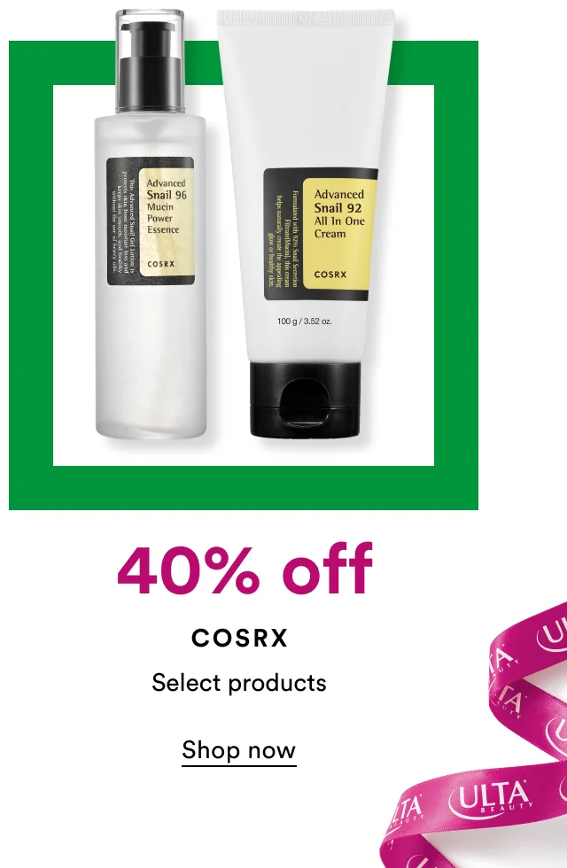 40% off | CosRX | Select products | Shop now