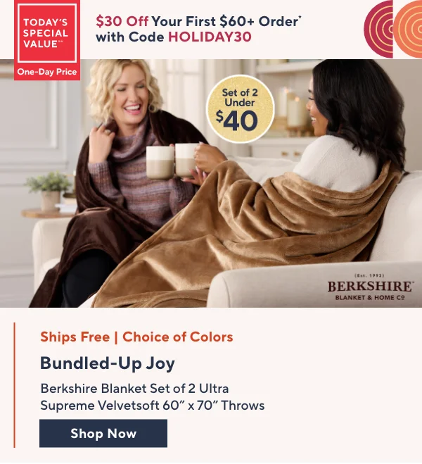 Berkshire Set of 2 Ultra Supreme Velvetsoft60x70 Throws