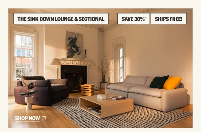 Free Shipping + 30%* off The Sink Down Sectional & Lounge Chair