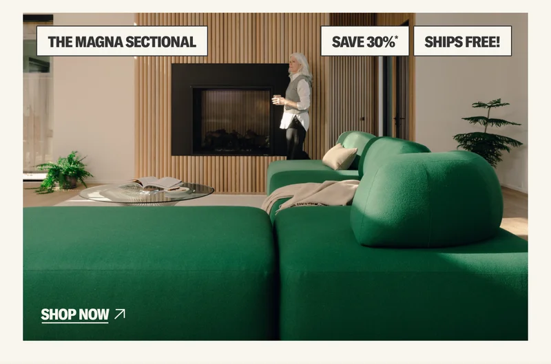 Free Shipping + 30%* off The Magna Sectional