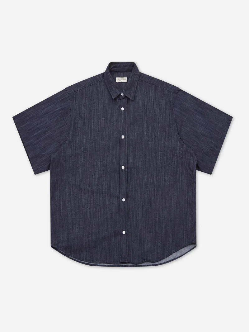 Image of Estudio Niksen Shortsleeve Wide Shirt - Indigo Soft Denim