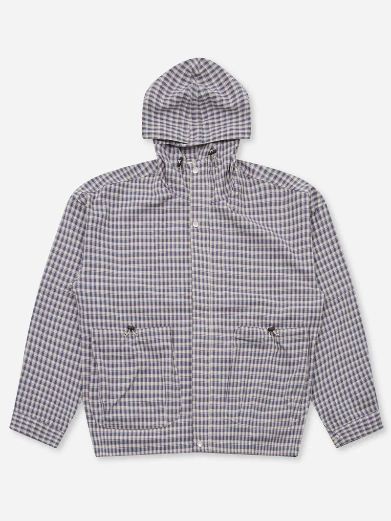 Image of Estudio Niksen Bungee Strap Checkered Jacket - Blue Checkered