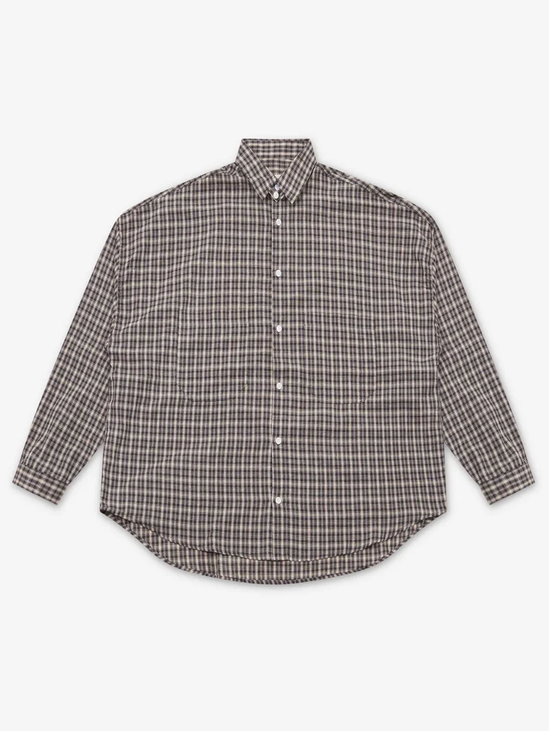 Image of Estudio Niksen Oxford Balloon Shirt - Checkered Black