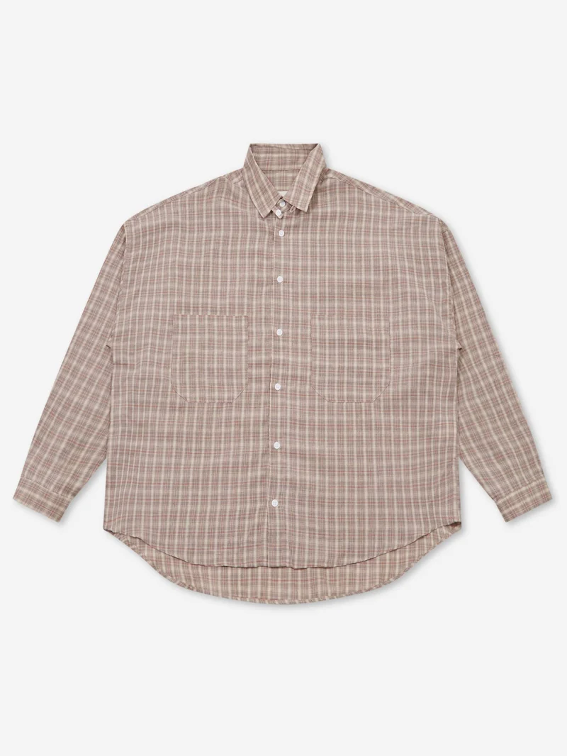 Image of Estudio Niksen Oxford Balloon Shirt - Checkered Brown