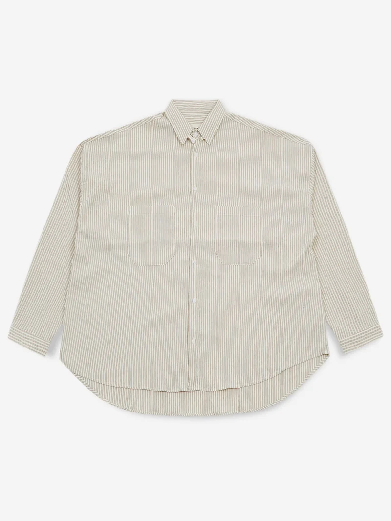 Image of Estudio Niksen Two Pocket Big Shirt - Cream Stripe