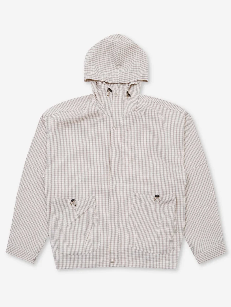 Image of Estudio Niksen Bungee Strap Checkered Jacket - Beige Checkered