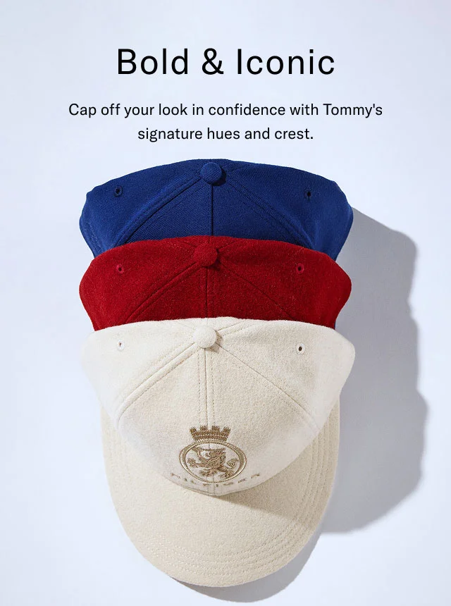 Bold & Iconinc Cap off your look in confidence with Tommy's signature hues and crest.