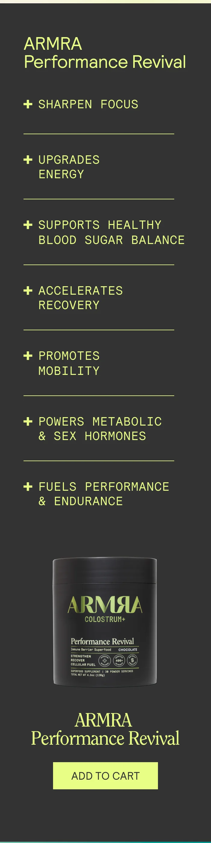 ARMRA PERFORMANCE REVIVAL