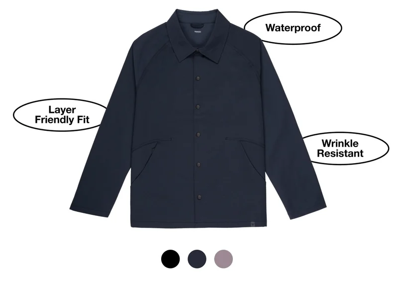 Waterproof. Layer Friendly Fit. Wrinkle Resistant.