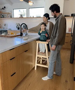"It's not just a step stool, but also a gateway to quality time and learning. From helping with meal prep to fostering independence, the Tower has been a game changer for us." - Ashley T.