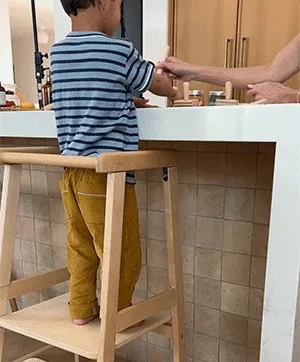 "So easy to use and it wipes down nicely! No foods cause any discoloration or staining. My little guy is always in it so he can be at our level helping or playing. Plus, it looks so good in my kitchen." - Missy B.