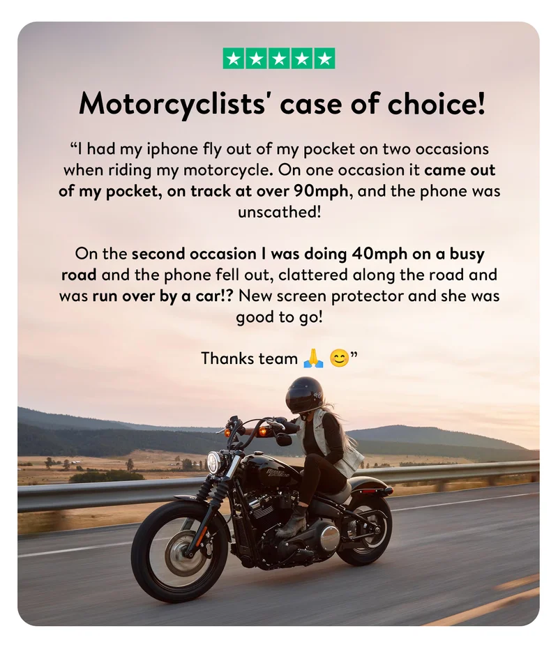 Motorcyclist's case of choice