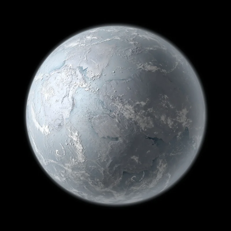 Artwork showing the Earth during the Cryogenian period.