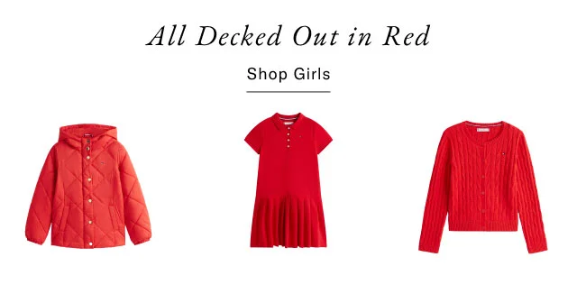All decked out in red Shop girls