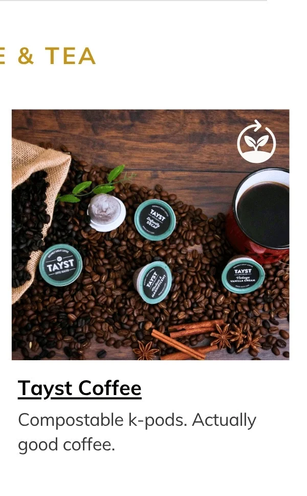 Tayst | Keurig Compatible Pods | Compostable & Biodegradable