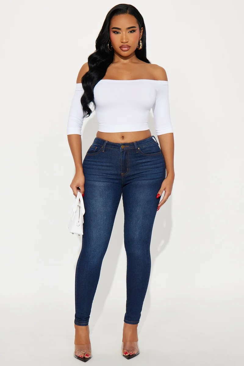Image of She's Fire Stretch Skinny Jeans - Dark Wash